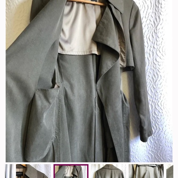 NWOT Club Monaco Olive Soft Trench Coat size XS - Picture 4 of 14